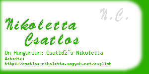 nikoletta csatlos business card